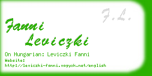 fanni leviczki business card